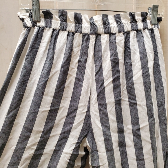 AMERICAN Eagle Wide Leg PaperBag Striped Pants w/ Pockets! - Picture 9 of 12